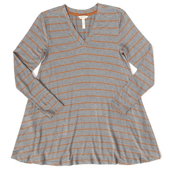 MATILDA JANE S Windsong Tee V-Neck Swing Blouse Stripe - Picture 1 of 2